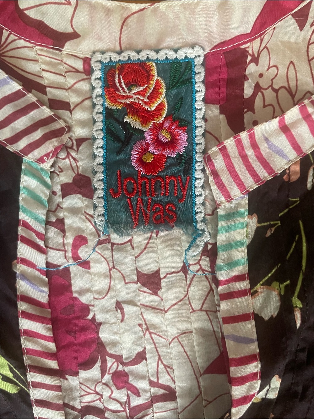 Johnny Was 100% Silk Floral Tunic - Picture 3 of 9